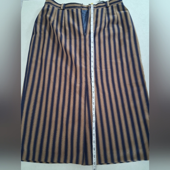 Vintage Le Truc/ Striped Blue and Brown/ Button-Down/ Pencil Skirt/ Size US 16 - Picture 10 of 11